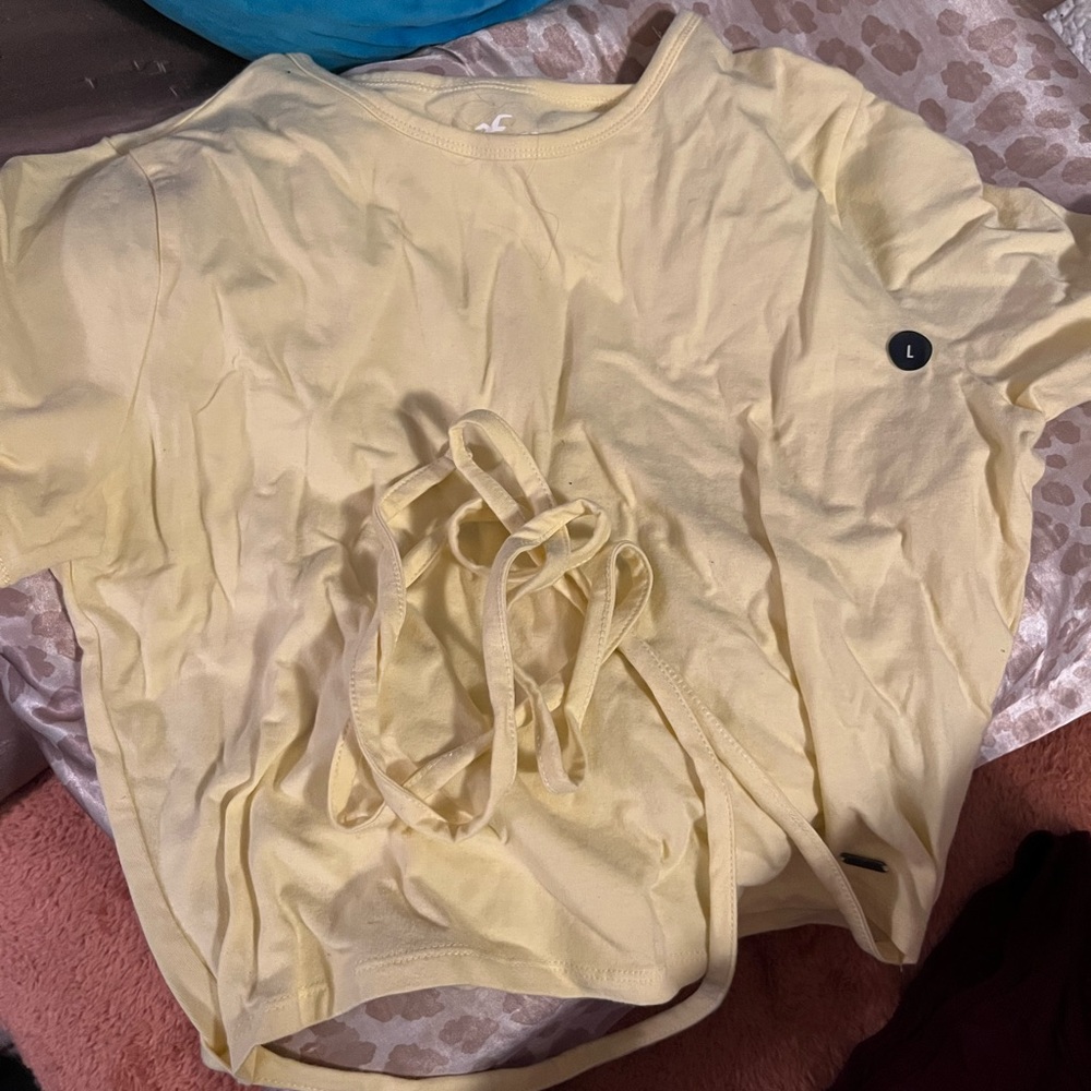 cropped tie waist hollister short